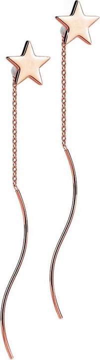 Image du produit Star Piercing Boucles d'oreilles or rose étoile chute libre chaîne avec vague (sans laiton, Acier chirurgical 316L)