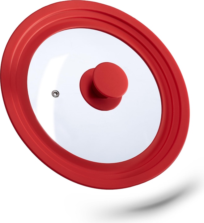 Actual product image Relaxdays Universal Saucepan Lid, Silicone Rim & Air Vent (24 cm, Glass)