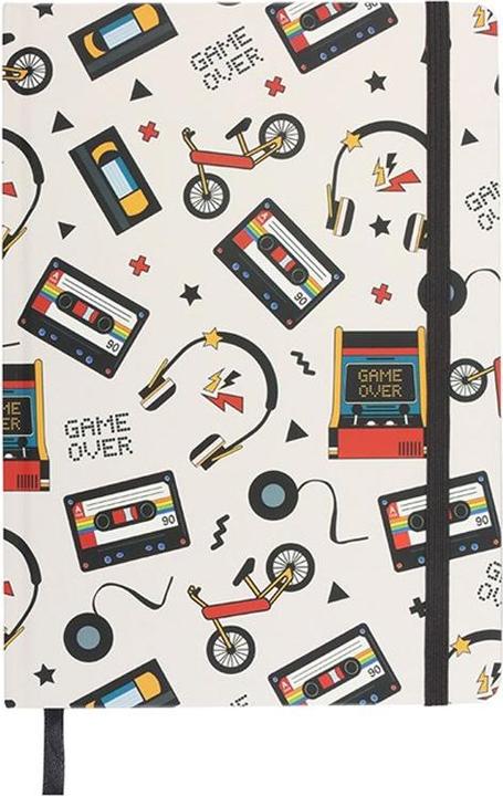 Image du produit Something Different - Cahier motif/style Rétro 80S (A5, À rayures, Couverture rigide)