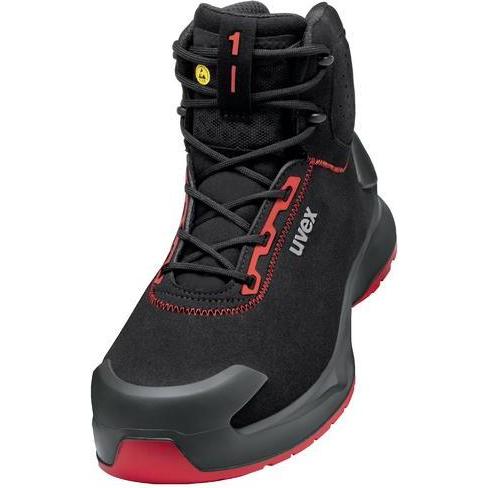 Uvex Sports, Sicherheitsschuhe, uvex 1 x-craft Stiefel S3L 68042 schwarz, rot Weite 11 Grösse 51 (S3, 51)
