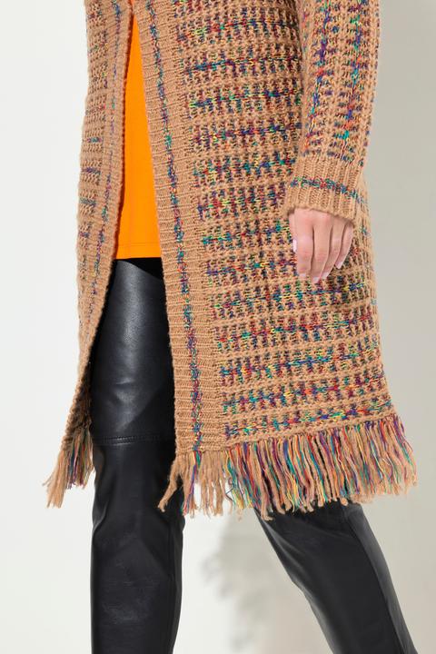 Produktbild Miamoda Long-Strickjacke, Straight Fit, Fransensaum (58)