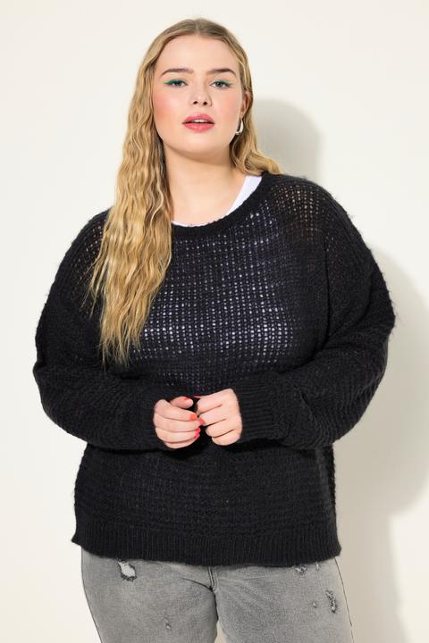 Produktbild Studio Untold Pullover, Boxy Shape, Lochstrick, Rundhals, Langarm (42, 44)