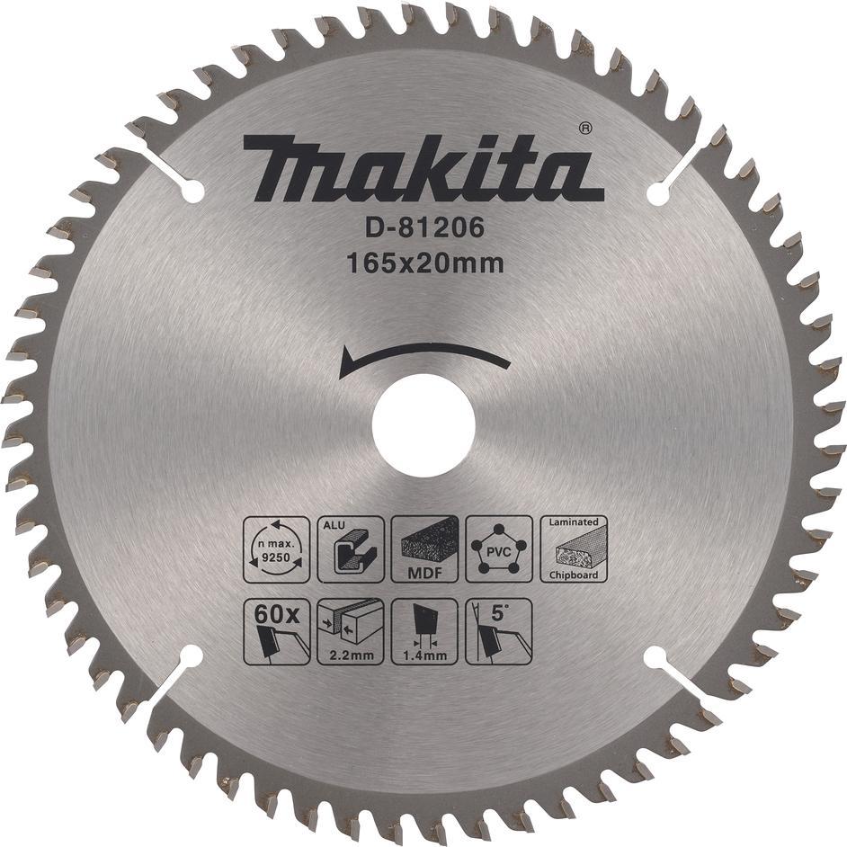 Makita, Lama, Zubehör D-81206 Kreissägeblatt multi 165x20x2,2 60T 5g
