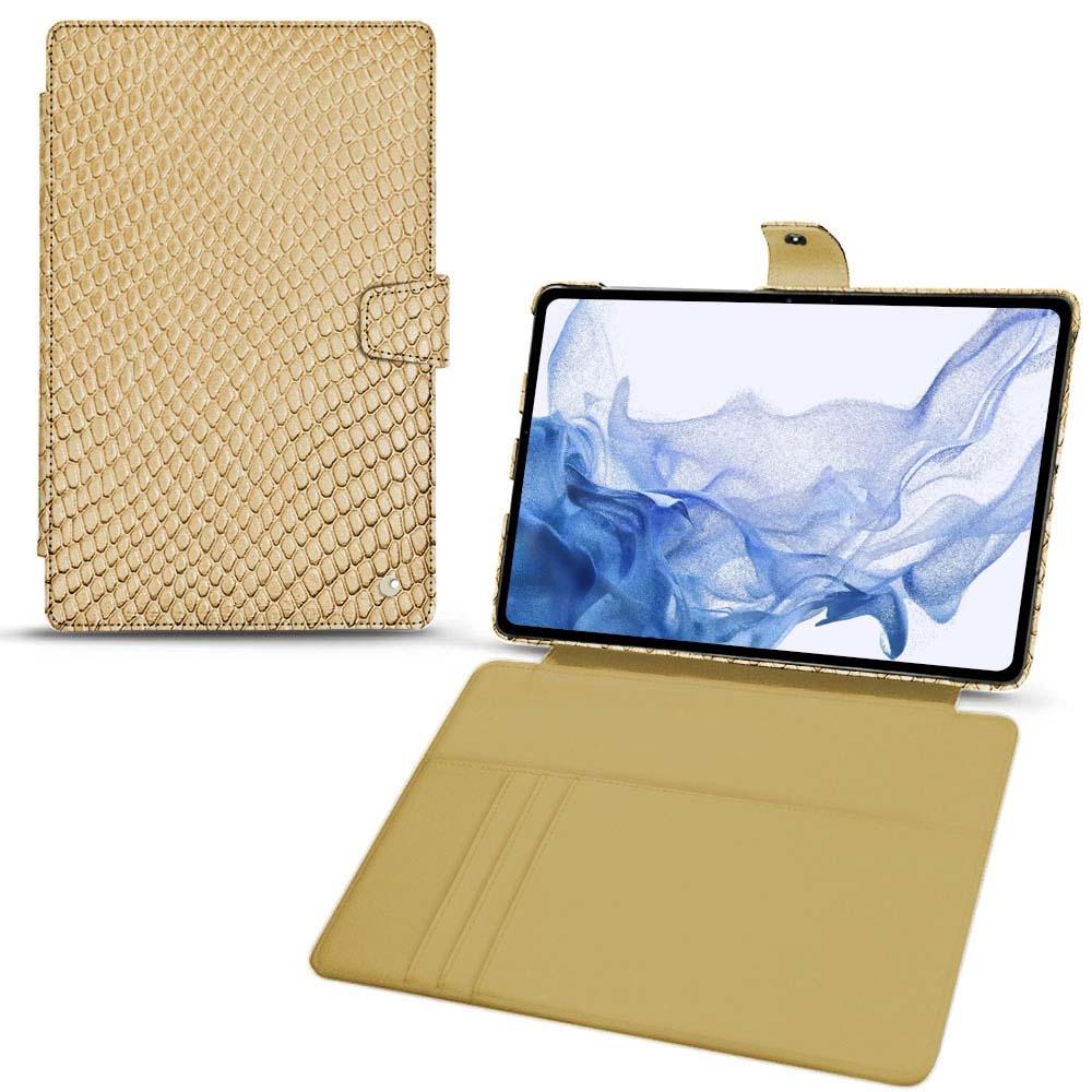 Noreve Lederschutzhülle Wallet (Galaxy Tab S8 Ultra), Tablet Hülle, Beige