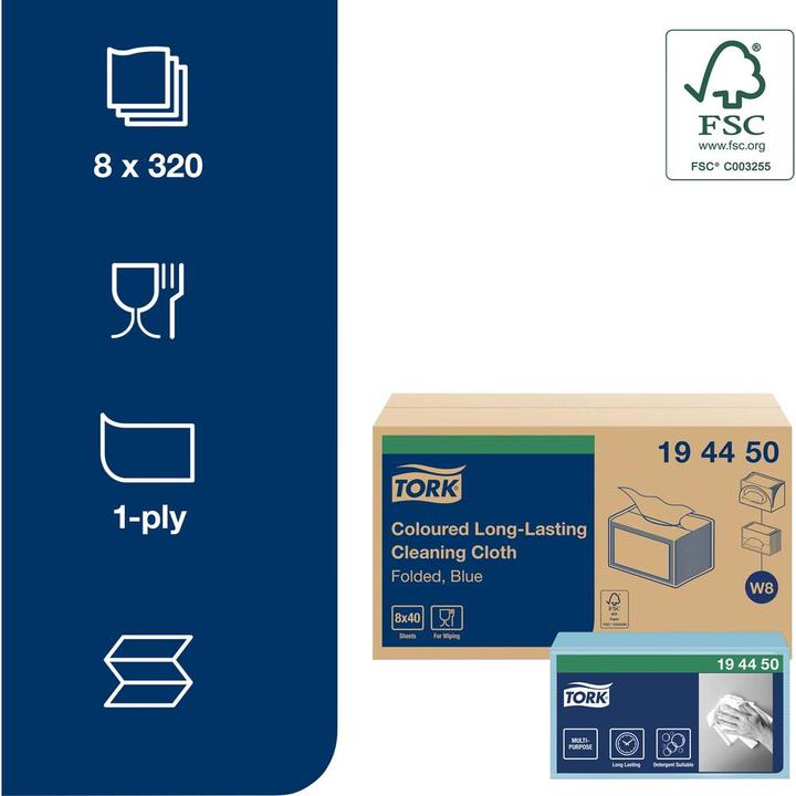 Immagine prodotto Tork Panni di pulizia blu 194450 1 (1 x)