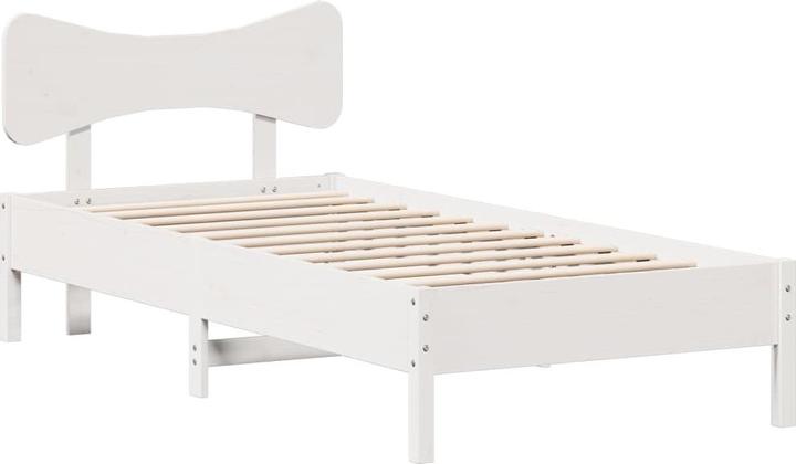 Actual product image vidaXL Massivholzbett Holzbett Bett ohne Matratze Weiss 90x190cm Kiefernholz (90 x 190 cm)