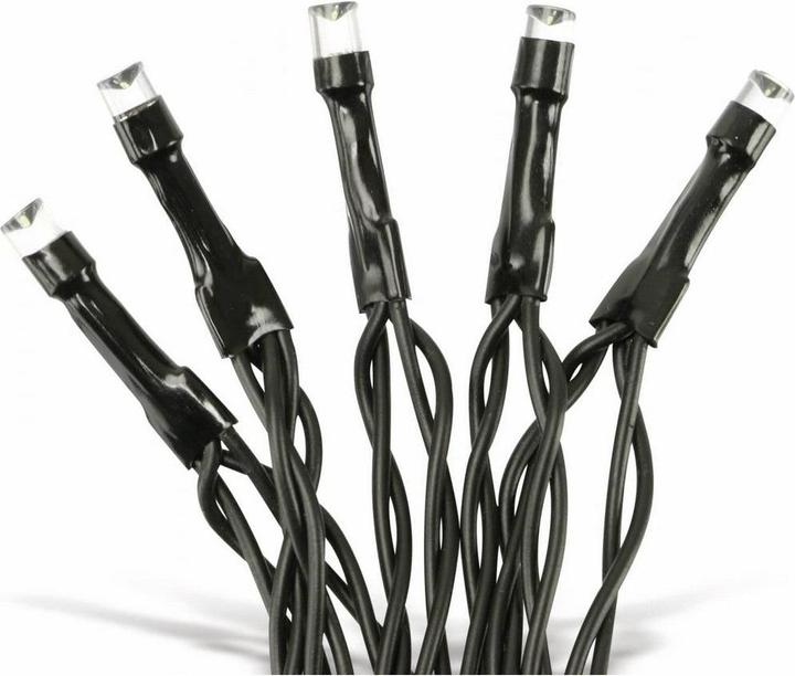 Koopman LED-Lichterkette kaltweiss, 96 LEDs, Batteriebetrieben, schwarzes Kabel, Innen/Aussen, 7,50m (7.50 m)