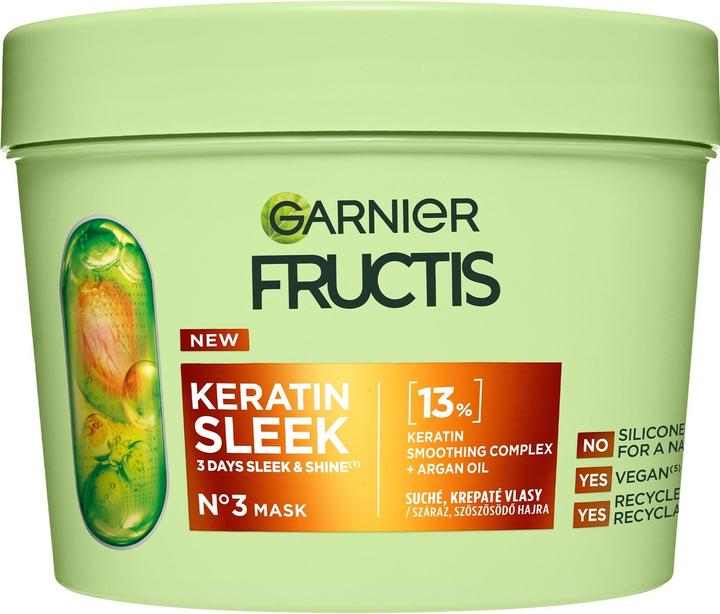 Produktbild Garnier Fructis Keratin Sleek Mask For Dry And Frizzy Hair - 370 Ml (370 ml)