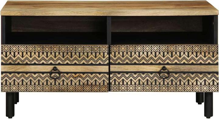 Image du produit VidaXL Table basse Table d'appoint Table de salon Noir Bois de manguier brut (80 x 54 x 40 cm)