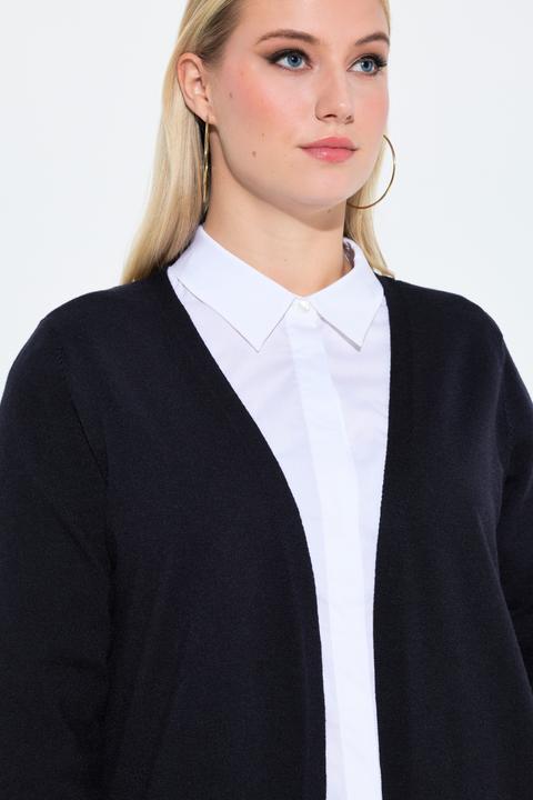 Produktbild Ulla Popken Long-Strickjacke, Pailletten, V-Ausschnitt, Langarm (50, 52)