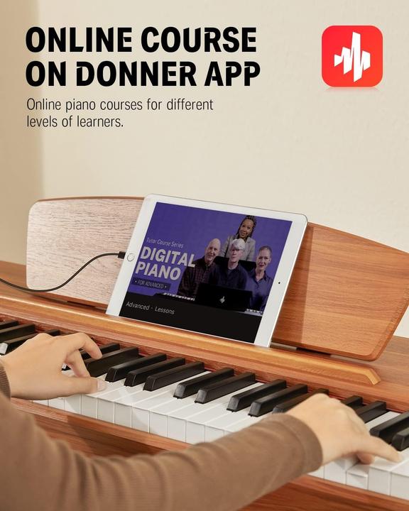 Actual product image Donner Digital Piano Keyboard with 88 Weighted Keys, Hammer Action II, USB MIDI Connection (88 Keys)