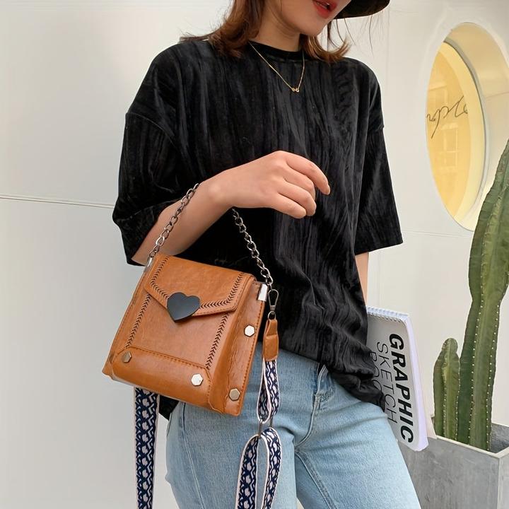 Immagine prodotto Only-Bags.Store Mini borsa crossbody retrò, custodia per telefono cellulare in pelle PU di moda, borsa quadrata con