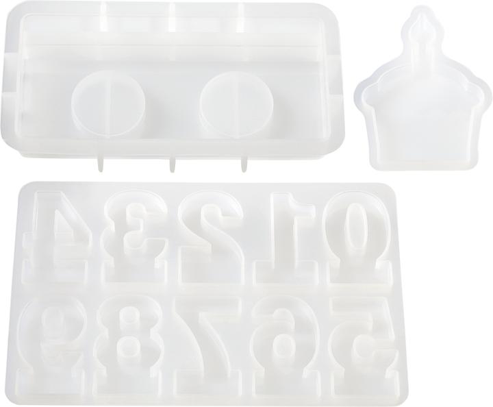 Hobby Fun Silikon-Giessform "Zahlen-Set" mit Steckkante