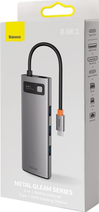 Actual product image Baseus Metal Gelam Series (USB-C, 8 Ports)