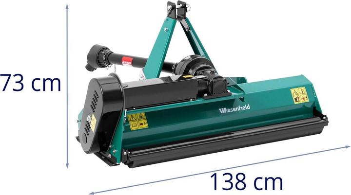 Produktbild Wiesenfield Schlegelmulcher Mulchgerät Mulcher für Traktor 1250 mm Arbeitsbreite 540 U/min