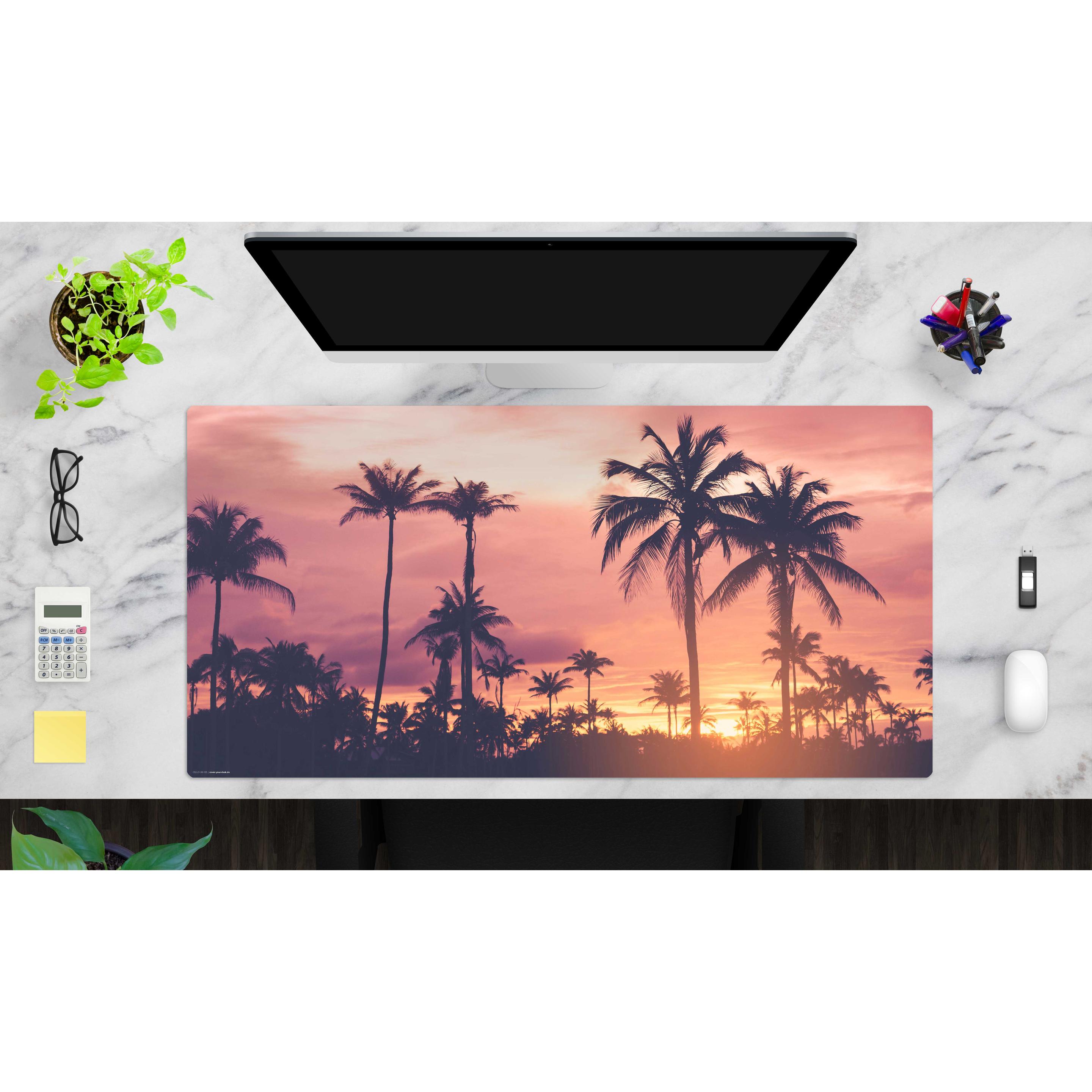 Thumbnail - CoverYourDesk, Unterlage, Schreibtischunterlage Palmen im Sonnenuntergang