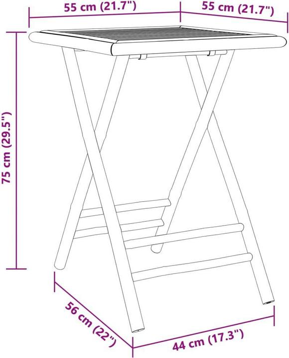 Image du produit vidaXL Table de jardin pliante (55 cm)