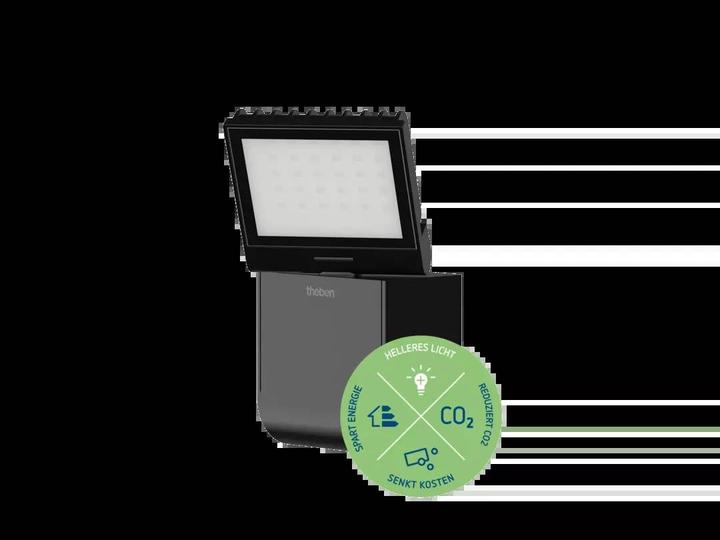 Actual product image Theben LED spotlight 8 watt, black theLeda S8-100L BK (900 lm)