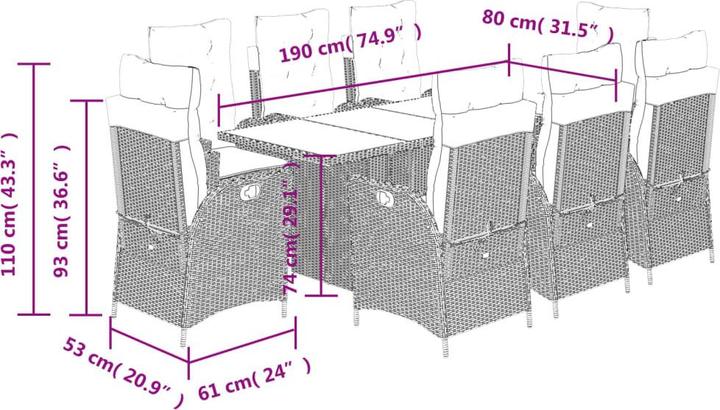 Produktbild vidaXL Garten Essgruppe