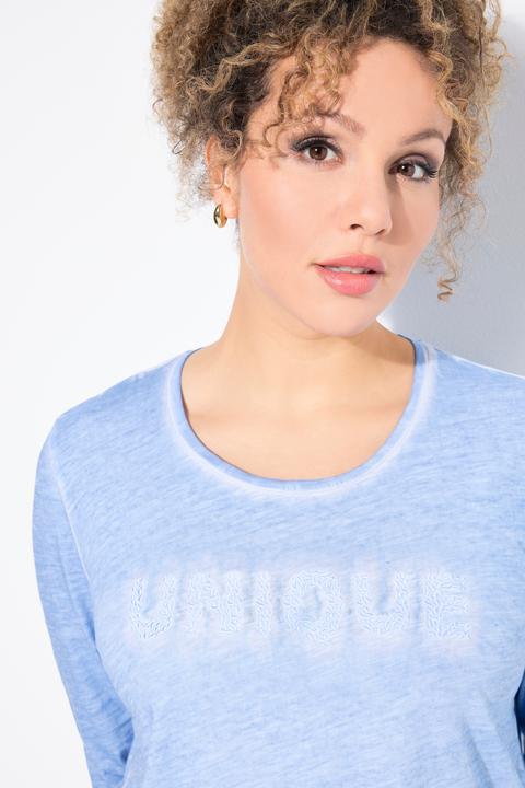 Produktbild Ulla Popken Shirt, Statementstickerei, Classic, Rundhals, 3/4-Arm (46, 48)