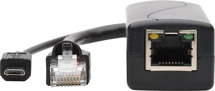 Actual product image Eaton PoE to USB Micro-B and RJ45 Active Splitter 802.af 48V to 5V 1A Up to 100m 328.08ft. (RJ45 (1x))
