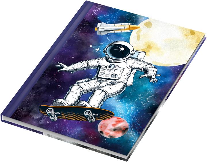 Actual product image Rnk Publisher's notebook "Skatonaut", DIN A4, blank (A4, Plain, Hardcover)