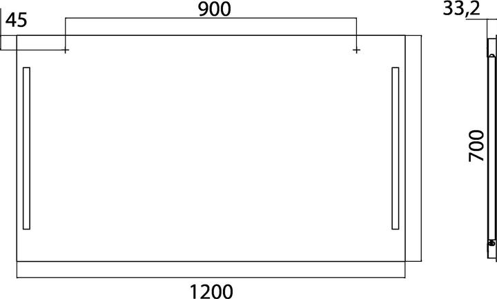 Actual product image Emco light mirror premium, LED light mirror premium 1200 x 700 mm (76.50 x 70 cm)