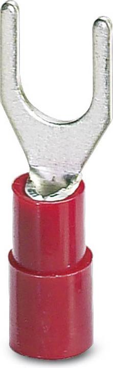 Actual product image Phoenix Contact Forked cable lug 0.5 mm² 1.5 mm² Hole-Ø=3.7 mm Partially insulated Red 3240033 100 pcs.