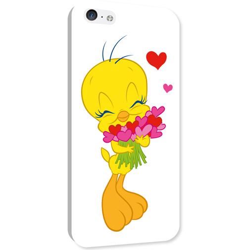 Warner Bros Cover Tweety Cuori iPhone 5C (Apple iPhone 5c), Cover smartphone, Multicolore