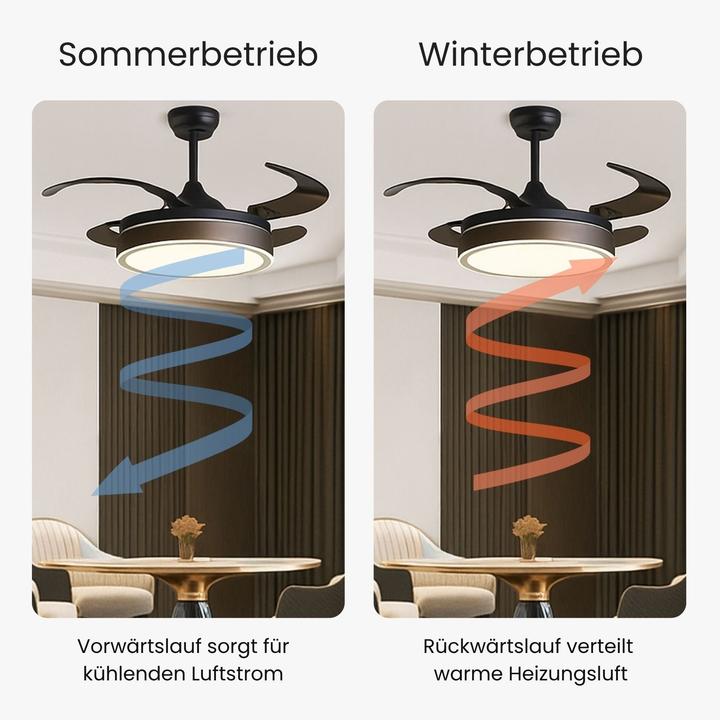 Image du produit Hermex Deckenventilator mit LED-Beleuchtung Deckengebläse Ventilator (35 dB)