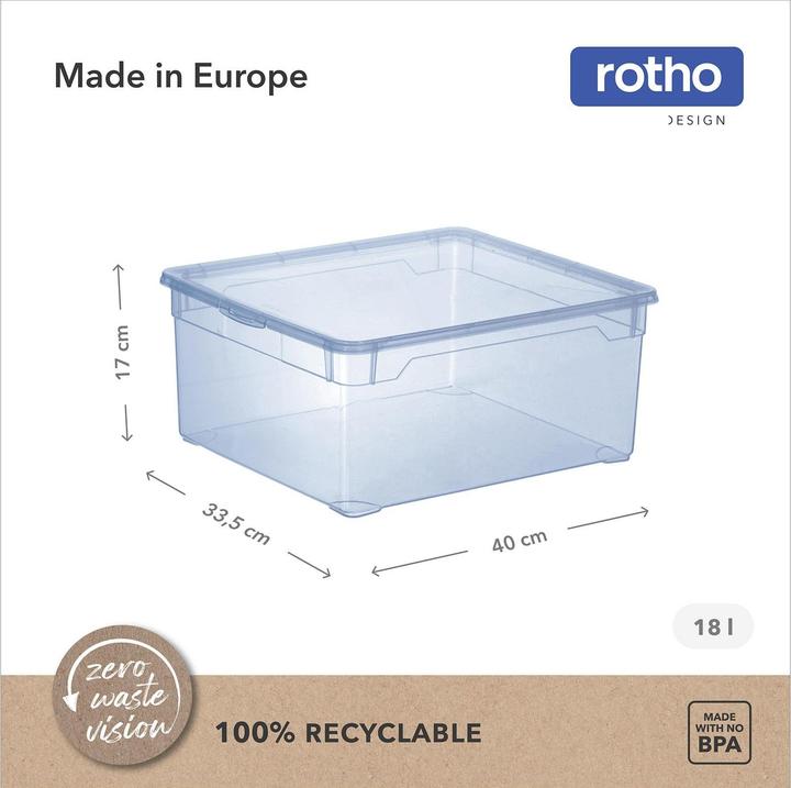 Immagine prodotto Rotho Aufbewahrungsbox Clearbox 18 l, 4 Stück (18 l)
