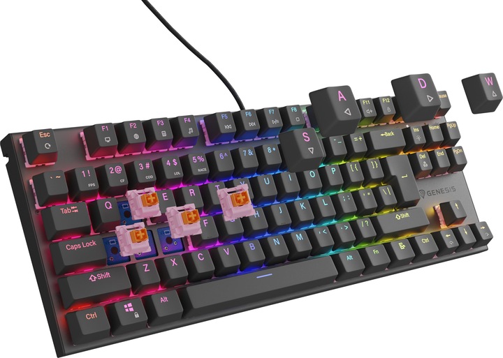 Actual product image Genesis Klawiatura Thor 303 TKL Outemu Peach Silent (NKG-1881) (Eng. Int., Cable)