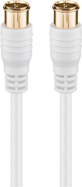 Actual product image Goobay SAT connection cable, F-Quick, 100% shielded, gold-plated, white, 2.5 m (80 dB, Antenna cable)