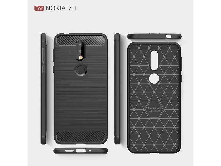 Produktbild Screenguard Nokia 7.1 Hülle Carbon Brushed Soft TPU (Nokia 7.1)