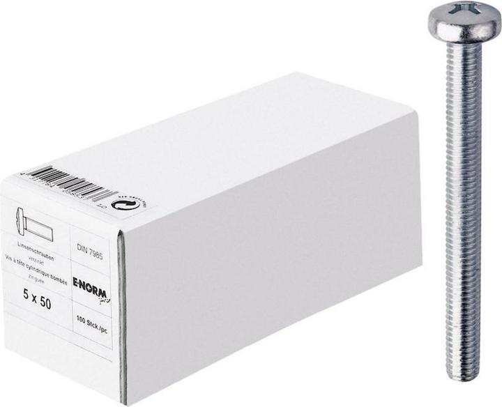 Actual product image E-NORMpro Pan-head screw DIN 7985 M 5 x 16 zn KP (5 x 16 mm)