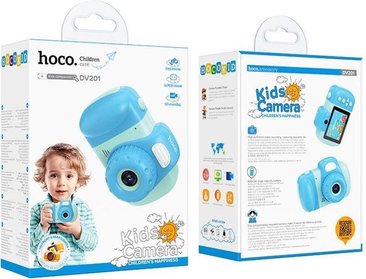 Actual product image Hoco Headphone with microphone digital kids camera DV201 blue
