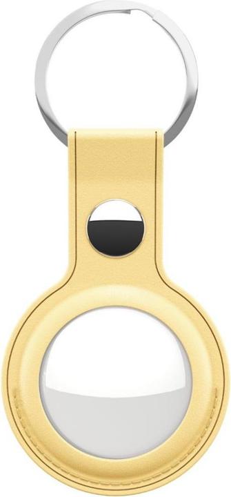 Keybudz Leather Keyring for AirTag 2-pack (Colour: Pastel Yellow)