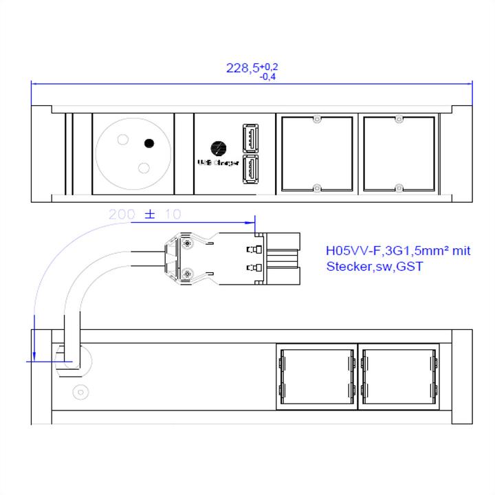 Actual product image Bachmann VENID 1x UTE 1x Chargeur USB (1x, CEE 7/3, CEE 7/5)