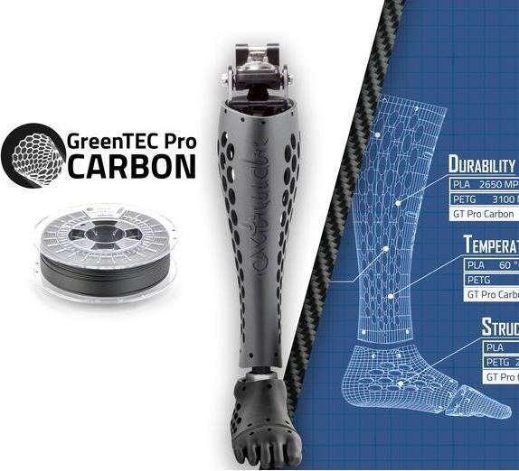 Actual product image Extrudr Greentec Pro Carbon - 1.75mm (Carbon, 1.75 mm, 800 g, Grey)