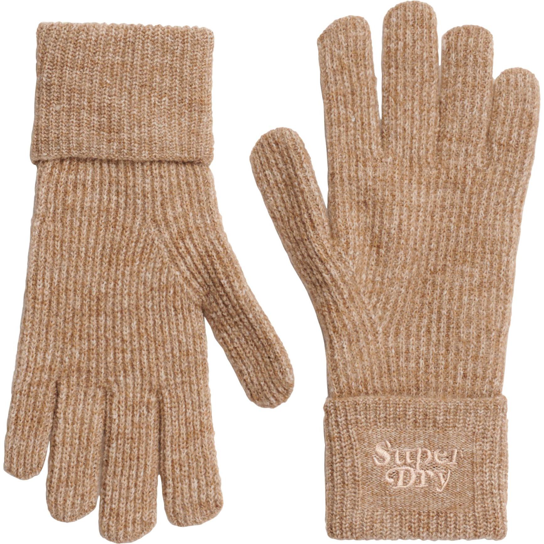 Superdry, Herren, Handschuhe, gestrickte handschuhe kind soft rib, Braun, (One Size)