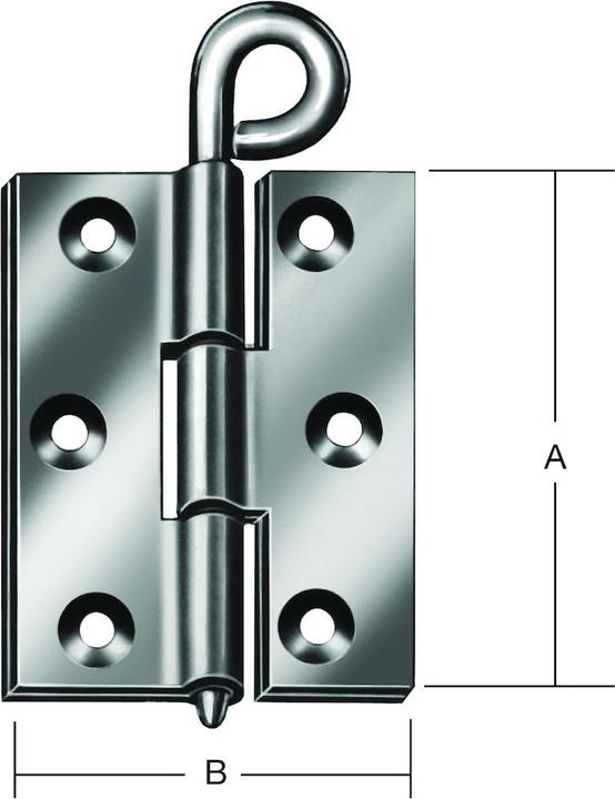 Produktbild Vormann Kulissenscharnier Höhe 70 mm Breite 55 mm Stärke 3 mm Stahl blau verzinkt geschlagen