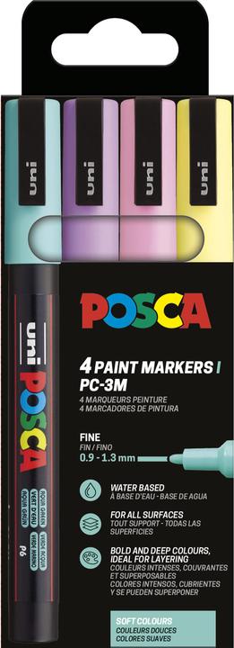 Produktbild Posca Marker UNI PC-3M 4er Set Soft Colo (4x)