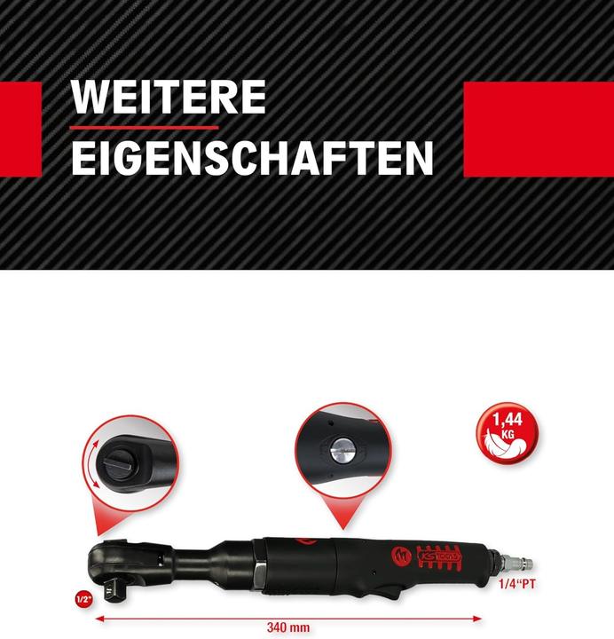 Produktbild KS Tools 1/2" MONSTER Hochleistungs-Druckluft-Umschaltratsche, 300 U/min, max. 6,3 bar (1/2")