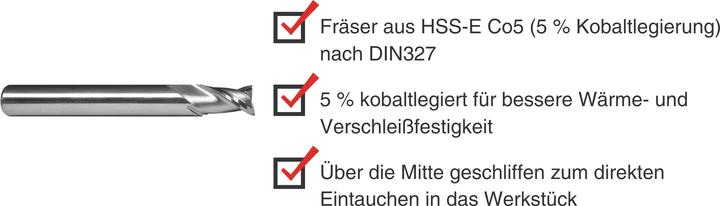 Immagine prodotto Paulimot Langlochfräser Ø 8,0 mm 45°, 2-schneidig