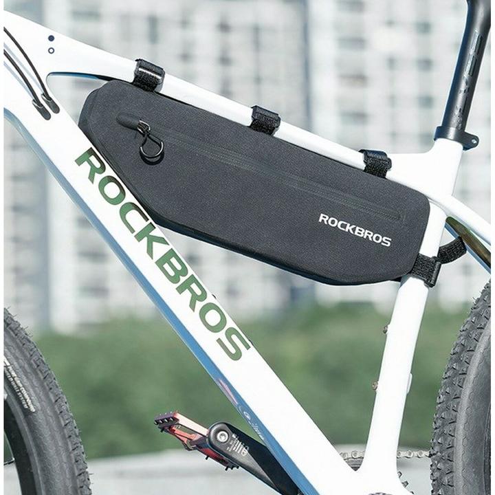 Image du produit Rockbros AS-043 Sacoche de vélo avec velcro 3l - noir (3 l, Sacoche de cadre)