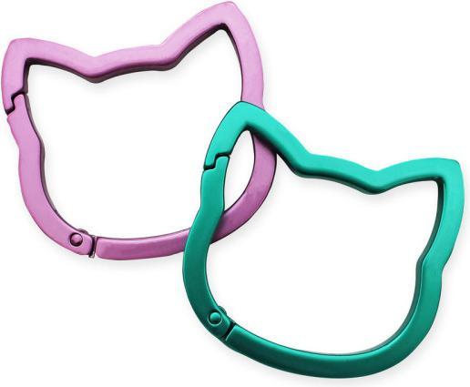 Immagine prodotto Winkee Karabiner-Set - Katzen rosa & türkis