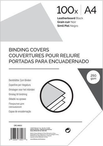 Markenlos Feuilles de garde 69053 Cuir grainé DIN A4 Cuir 190-285 microns Noir (A4, 100 pièce(s), 285 µm)