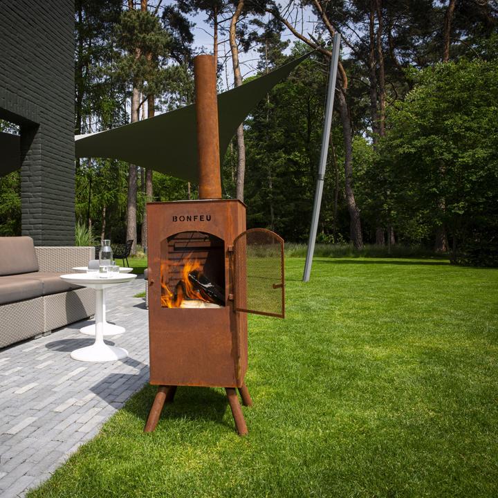 Produktbild Bonfeu BonCarr QLP Roest Tuinhaard - L 35 x B 35 x H 153 cm - Cortenstaal - bruin - Tuinhaard - Terrasverwa