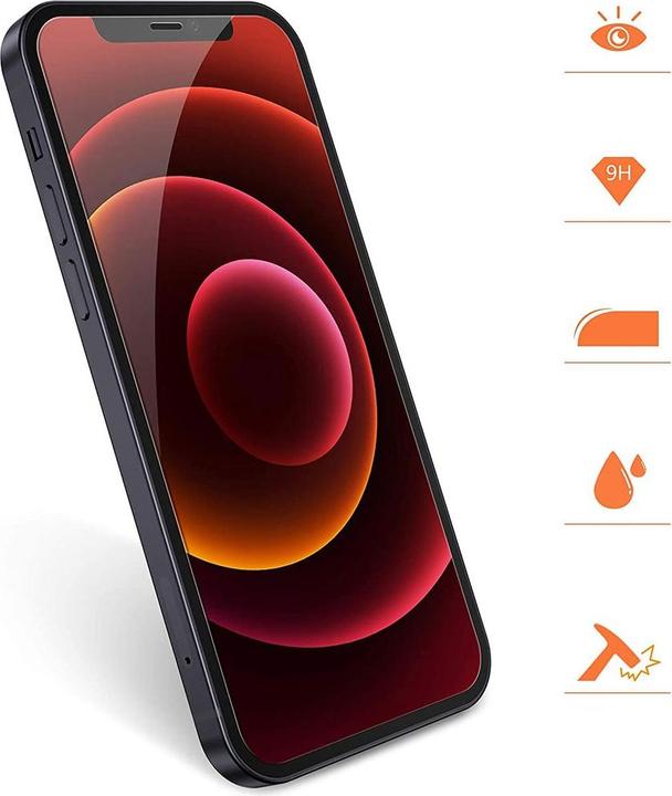 Produktbild Apfelkiste iPhone 12 Pro Max Panzer Glas (2er Set) + Rahmen, Case Friendly, 0.3mm (2 Stk., Apple iPhone 12 Pro Max)