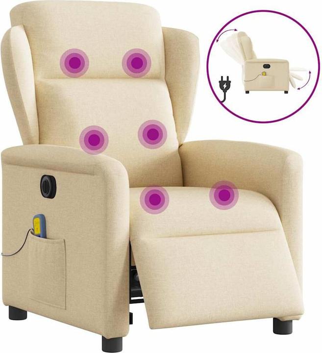 Produktbild VidaXL Massagesessel Elektrisch Creme Stoff
